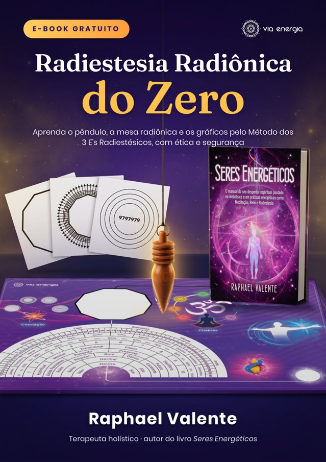 Capa do livro de radiestesia em PDF Radiestesia Radiônica do Zero, de Raphael Valente