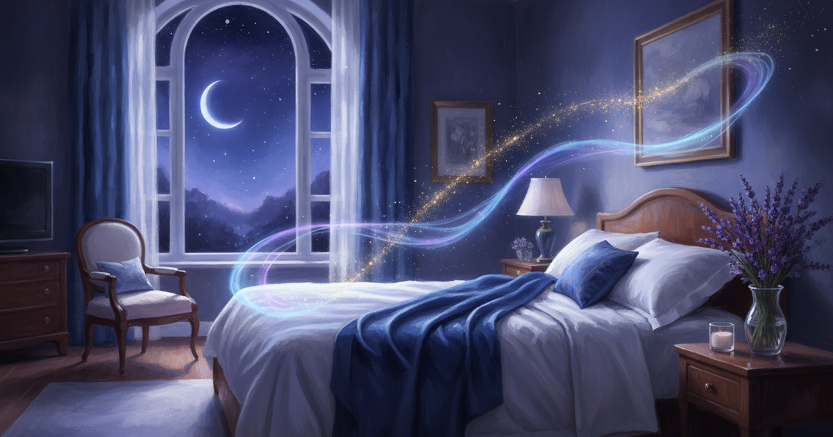 Insônia e meditação: cena noturna serena que convida ao sono restaurador