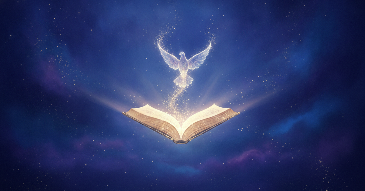 Chico Xavier e a espiritualidade brasileira representados por luz e livro cósmico
