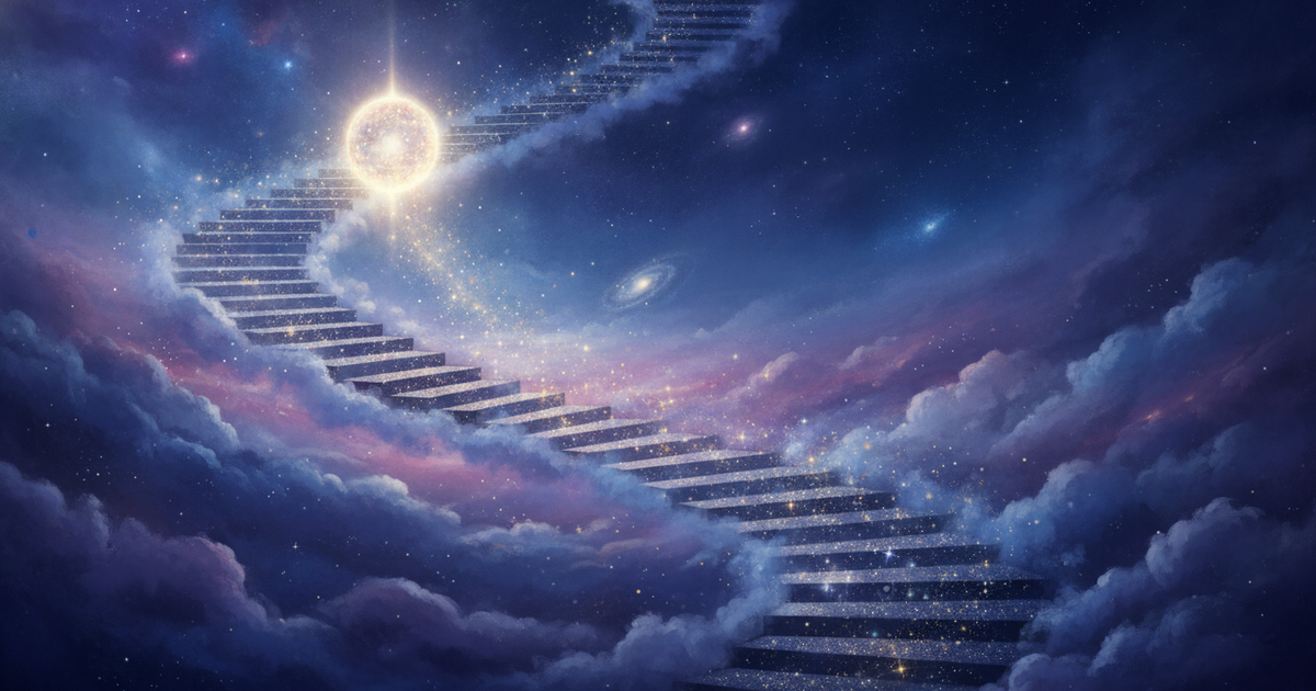 Jornada da alma no espiritismo, luz espiritual em ascensão cósmica
