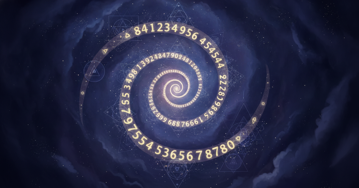 Numerologia: números luminosos e símbolos cósmicos representando as vibrações da vida
