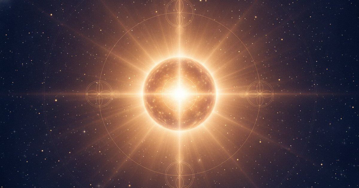 Luz dourada suave em ambiente cósmico representando os princípios do Reiki e a energia vital